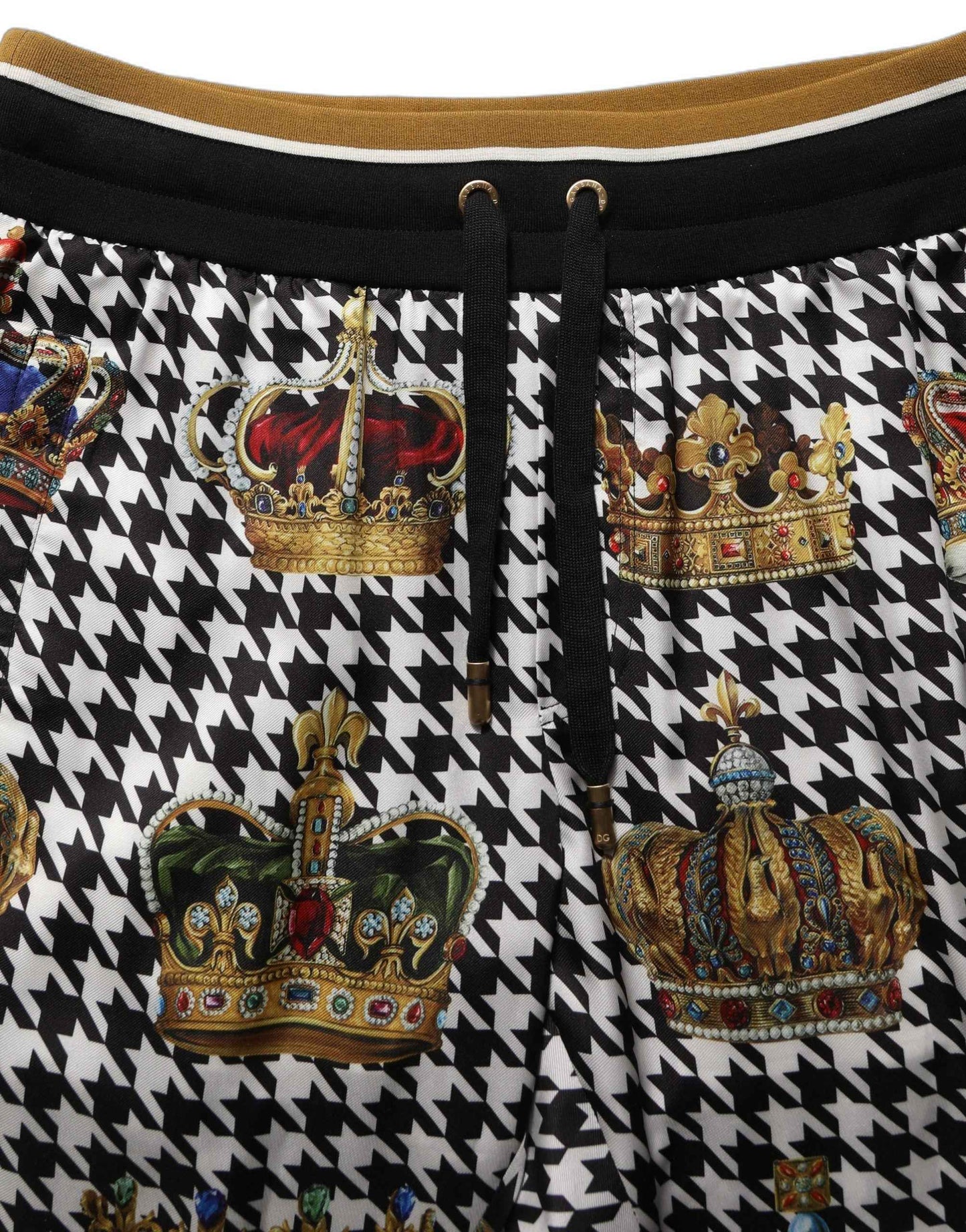 Multicolor Houndstooth Crown Men Sweatpants Pants