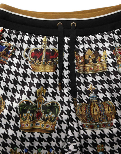 Multicolor Houndstooth Crown Men Sweatpants Pants