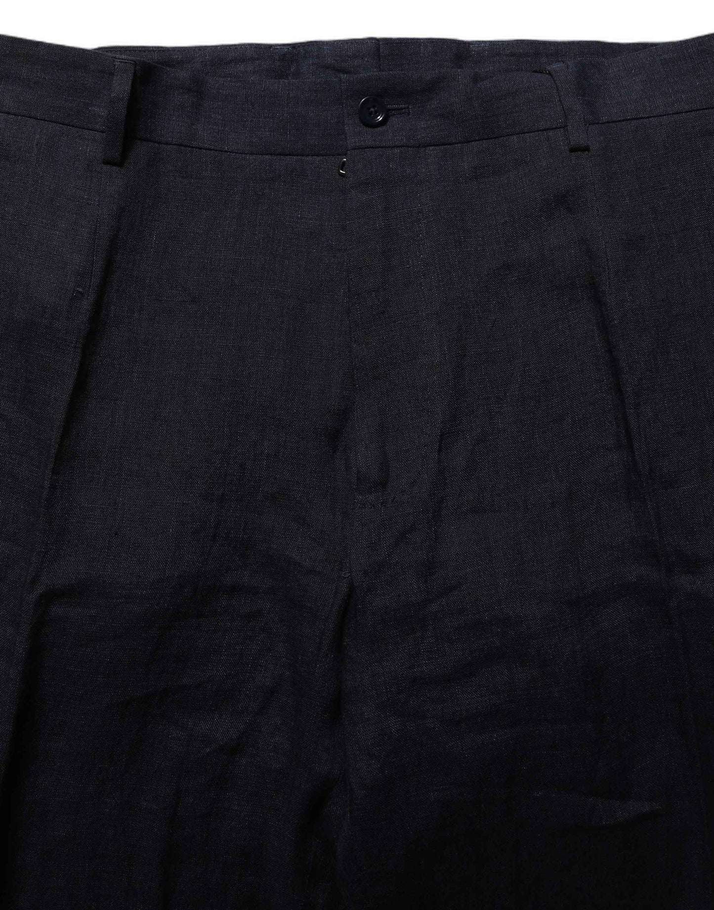Black Linen Straight Leg Dress Trouser Pants