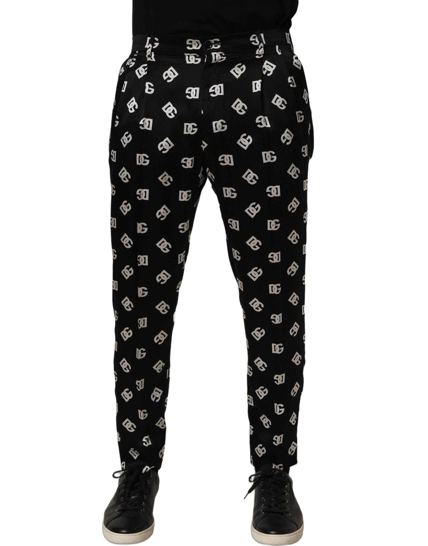 Black Silk Skinny Leg Dress Men Trouser Pants