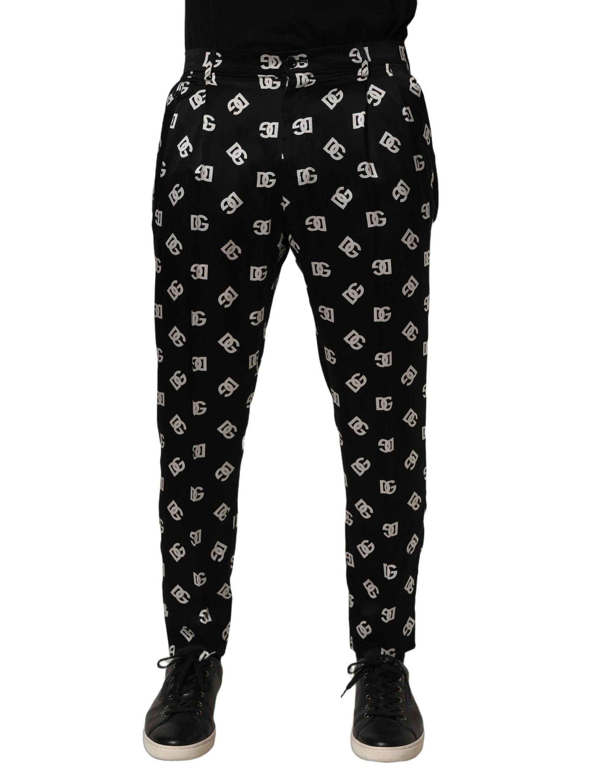 Black Silk Skinny Leg Dress Men Trouser Pants