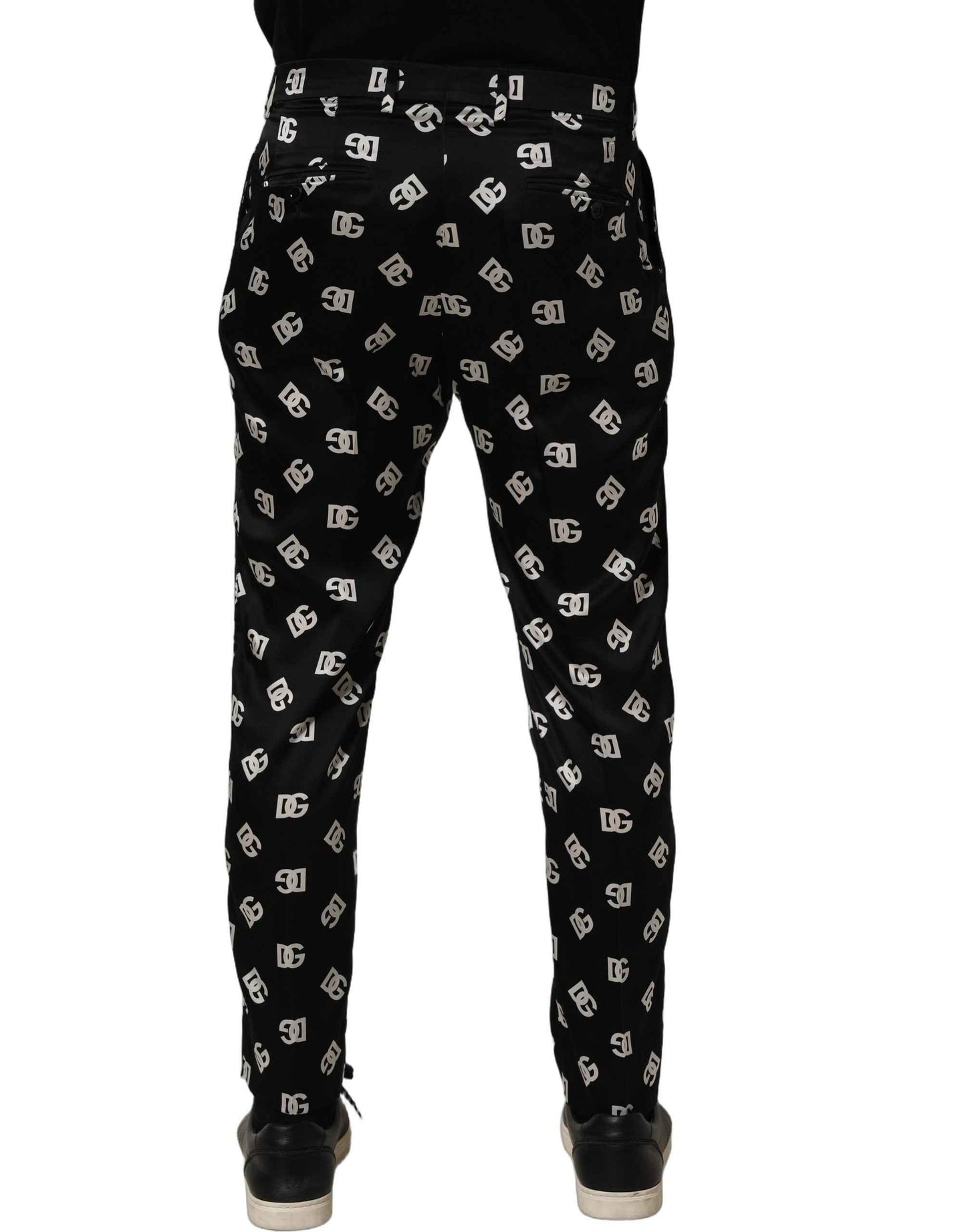 Black Silk Skinny Leg Dress Men Trouser Pants