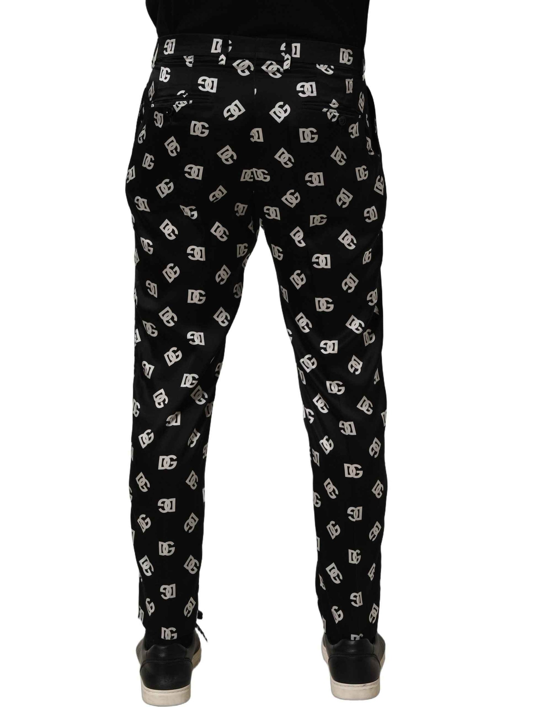 Black Silk Skinny Leg Dress Men Trouser Pants