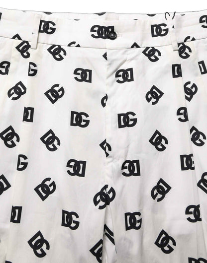 White Logo Skinny Leg Dress Men Trouser Pants