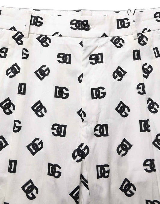 White Logo Skinny Leg Dress Men Trouser Pants