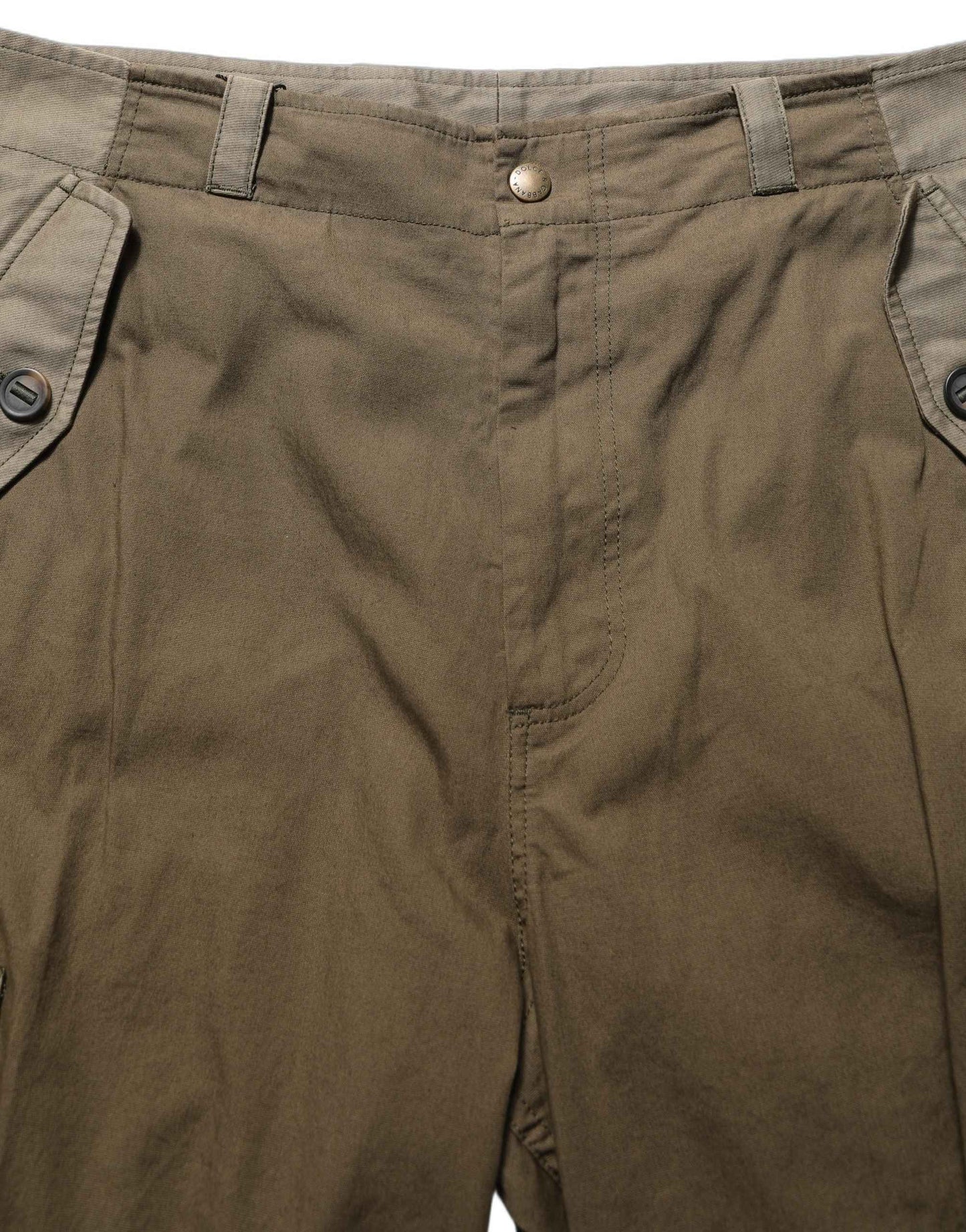 Brown Mid Waist Straight Cargo Trouser Pants