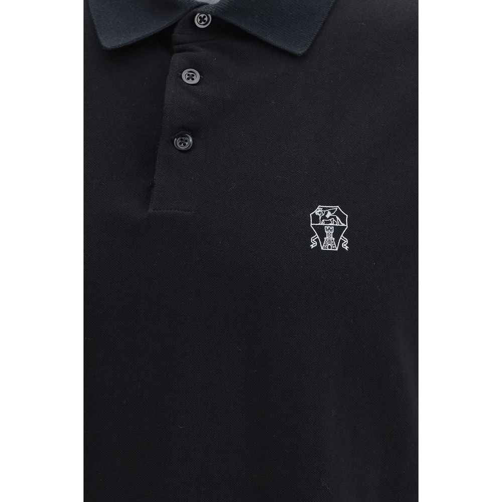 Black Cotton Polo Shirt