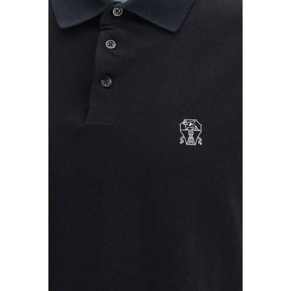 Black Cotton Polo Shirt