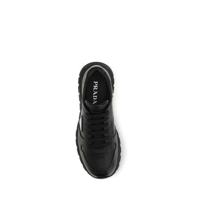 Black Polyester Athletic Sneakers