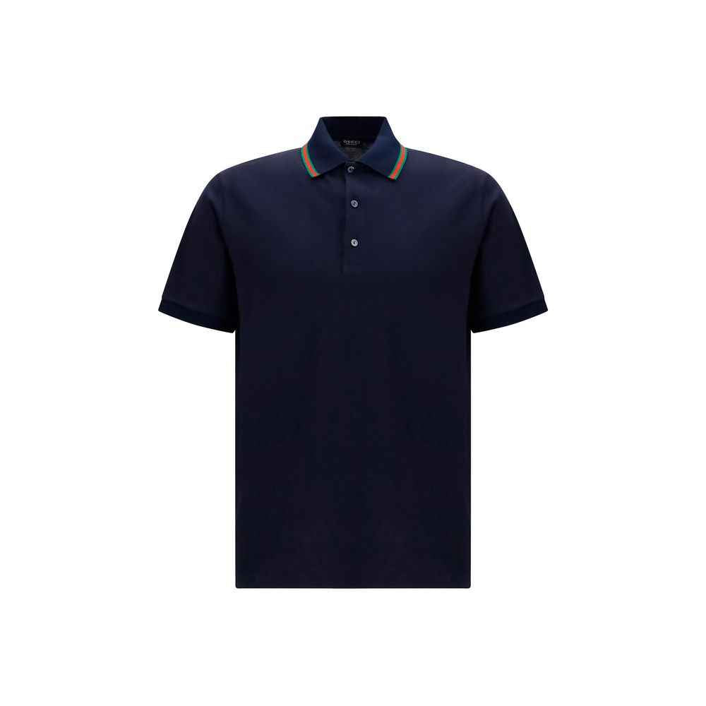 Blue Cotton Polo Shirt
