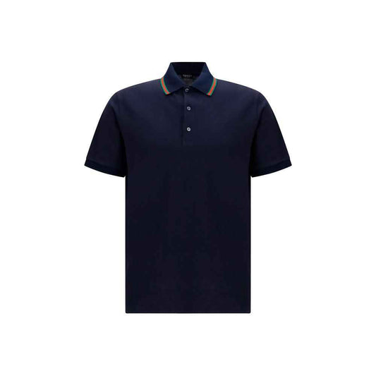 Blue Cotton Polo Shirt