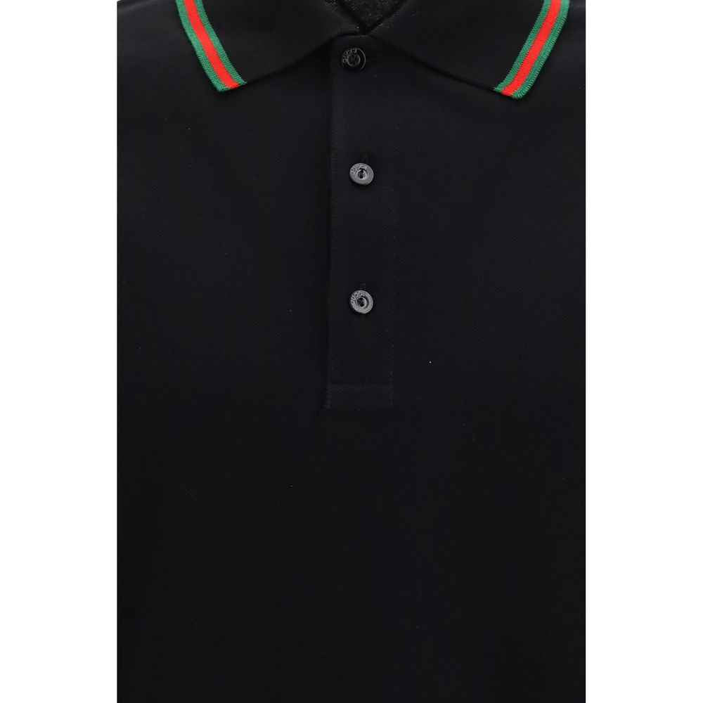 Black Cotton Polo Shirt