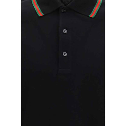 Black Cotton Polo Shirt