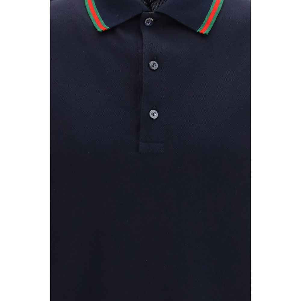 Blue Cotton Polo Shirt
