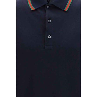 Blue Cotton Polo Shirt
