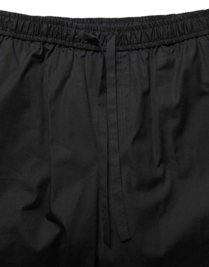 Black Cotton Sweatshorts Men Bermuda Shorts