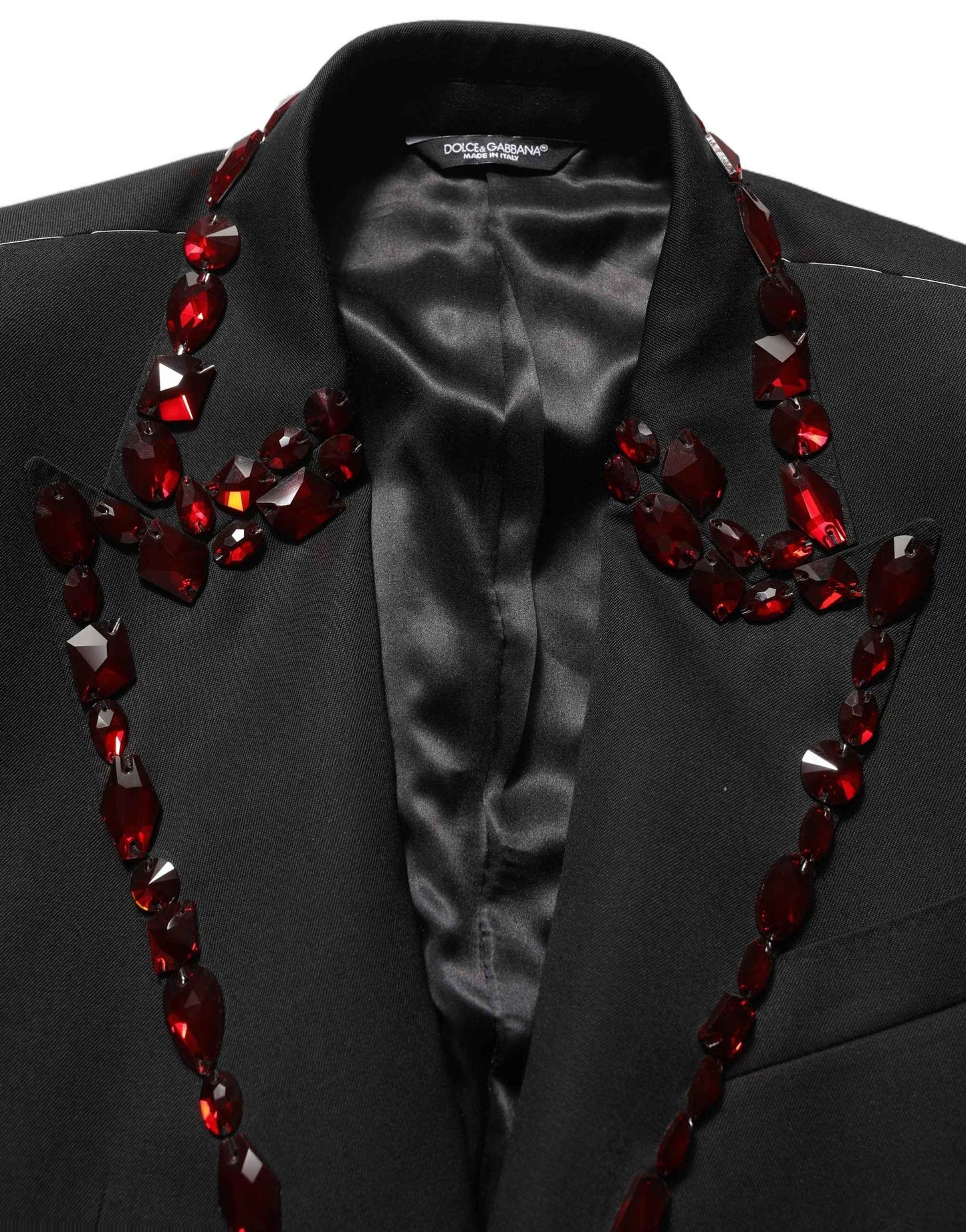 Black Wool Crystal Embellished 2 Piece Suit