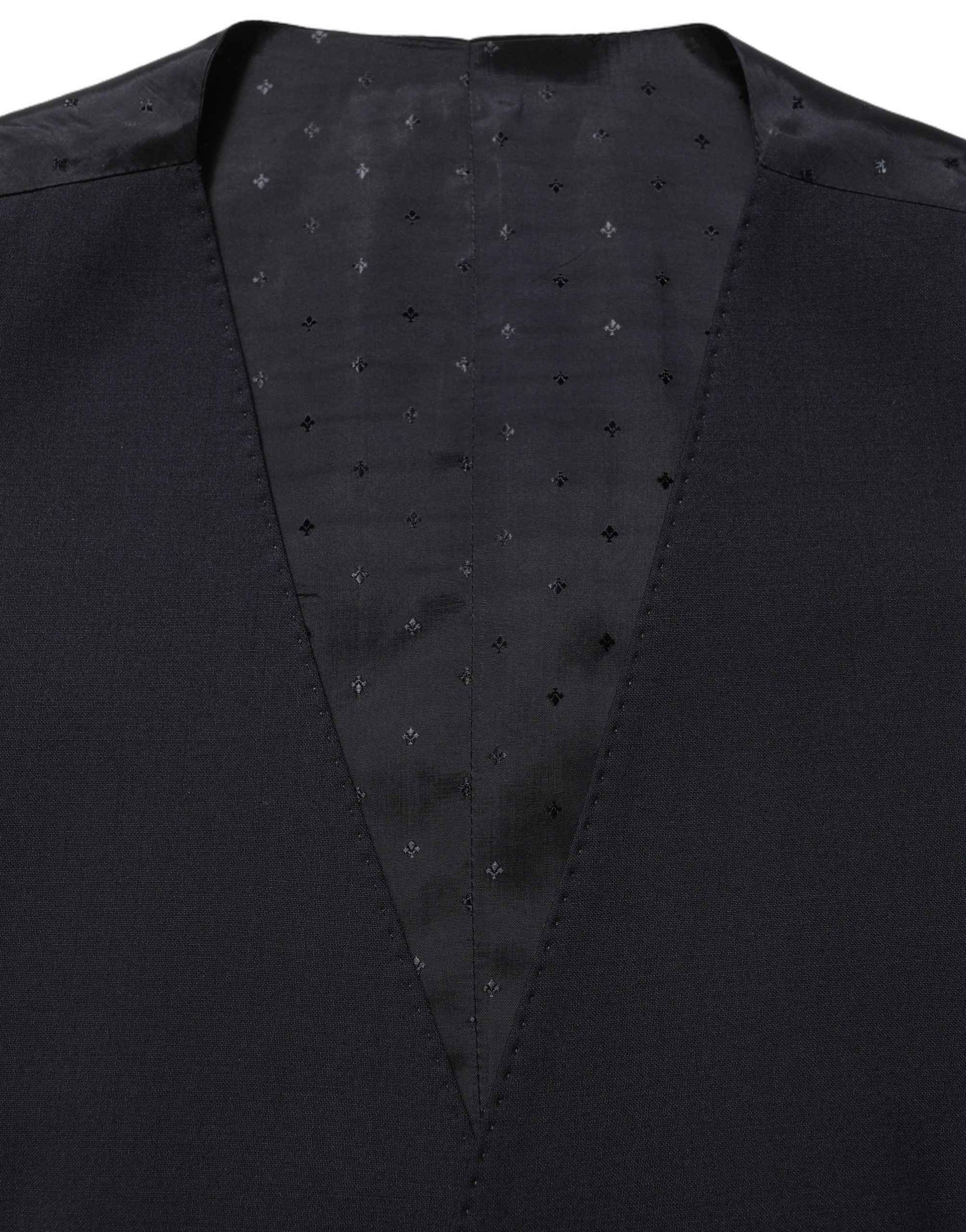 Black Wool Slim Fit Formal 3 Piece Men Suit