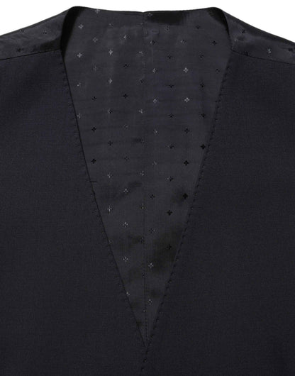 Black Wool Slim Fit Formal 3 Piece Men Suit