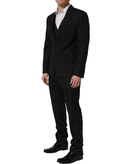 Black Stripes Slim Fit Formal 3 Piece Suit