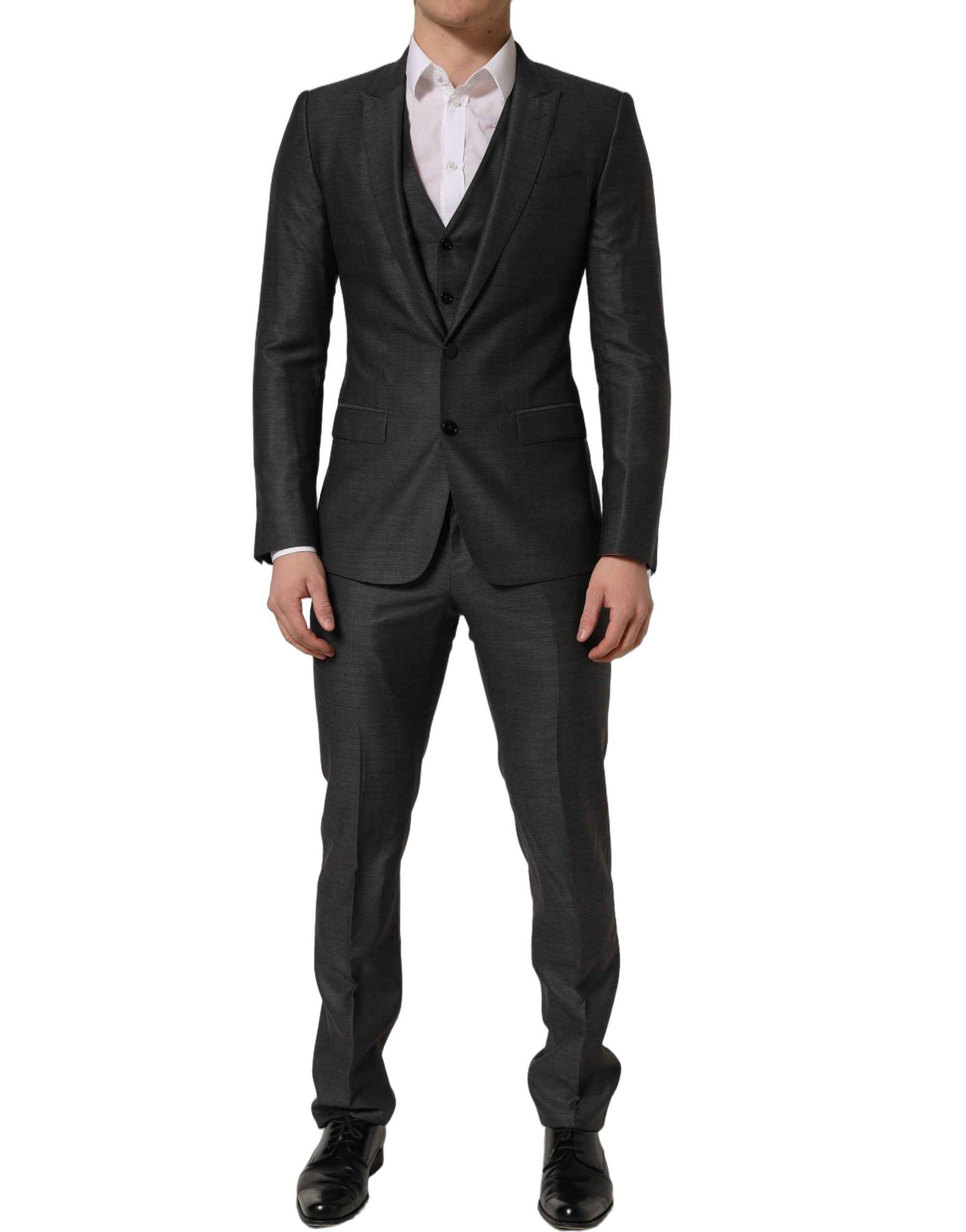 Gray MARTINI Slim Fit Formal 3 Piece Suit