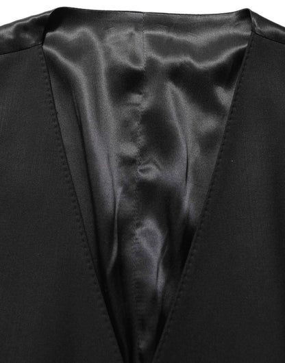 Black Wool Slim Fit Formal 3 Piece Men Suit