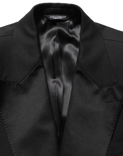 Black Wool Slim Fit Formal 3 Piece Men Suit