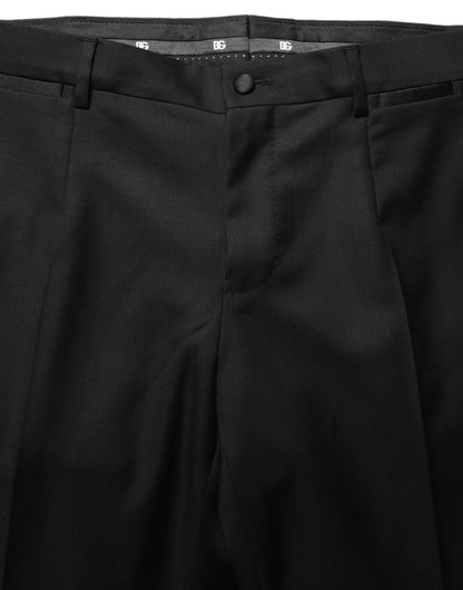 Black Wool Slim Fit Formal 2 Piece Men Suit