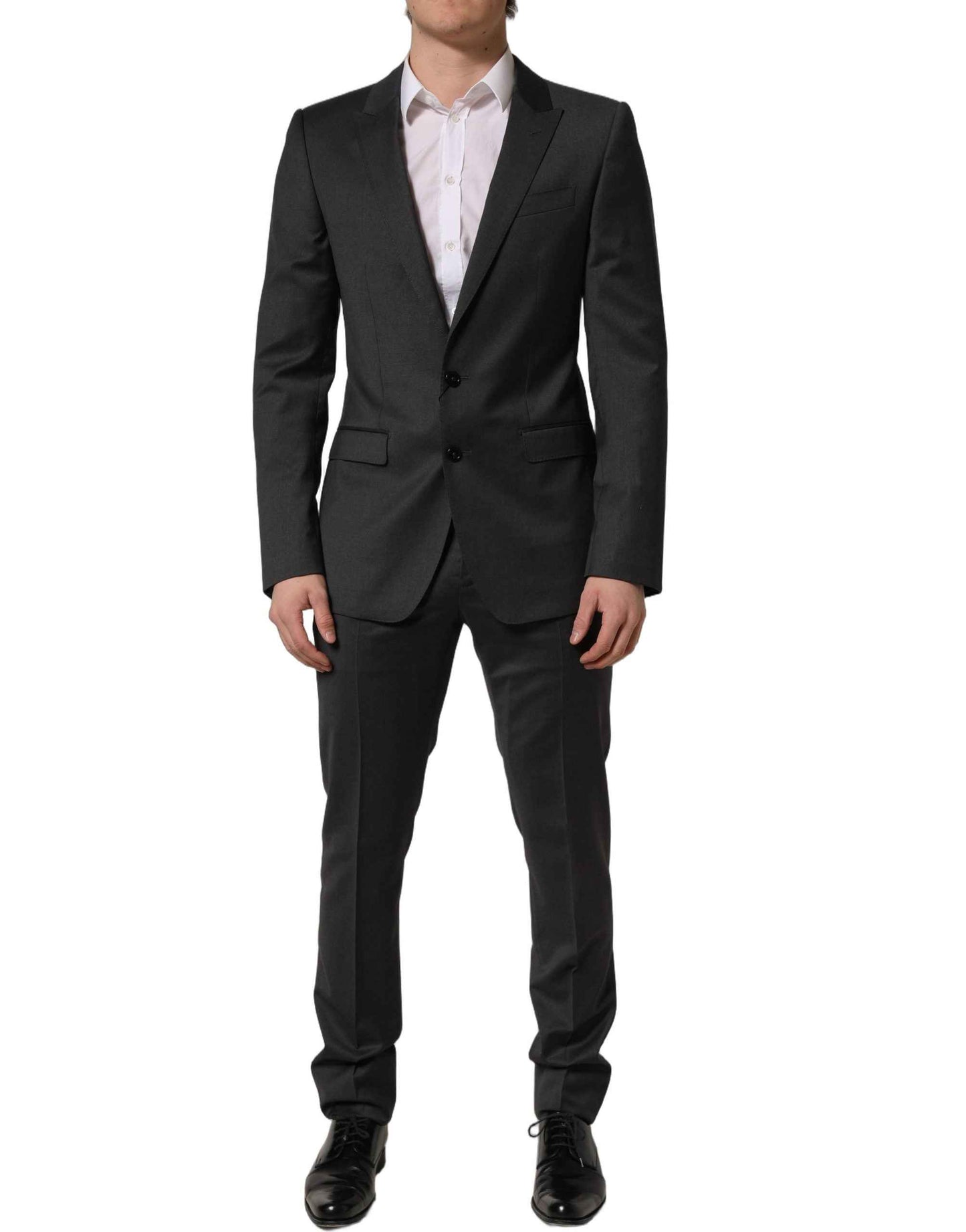 Gray Wool Slim Fit Formal 2 Piece Men Suit