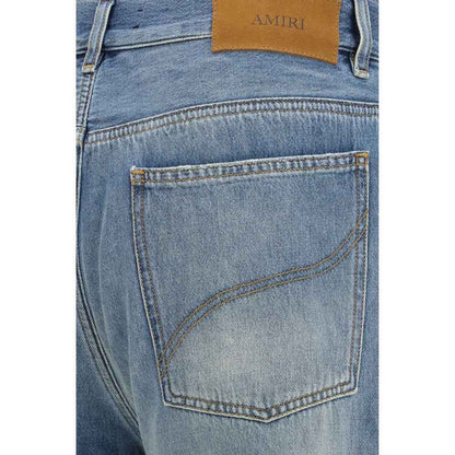 Blue Cotton Flared Jeans