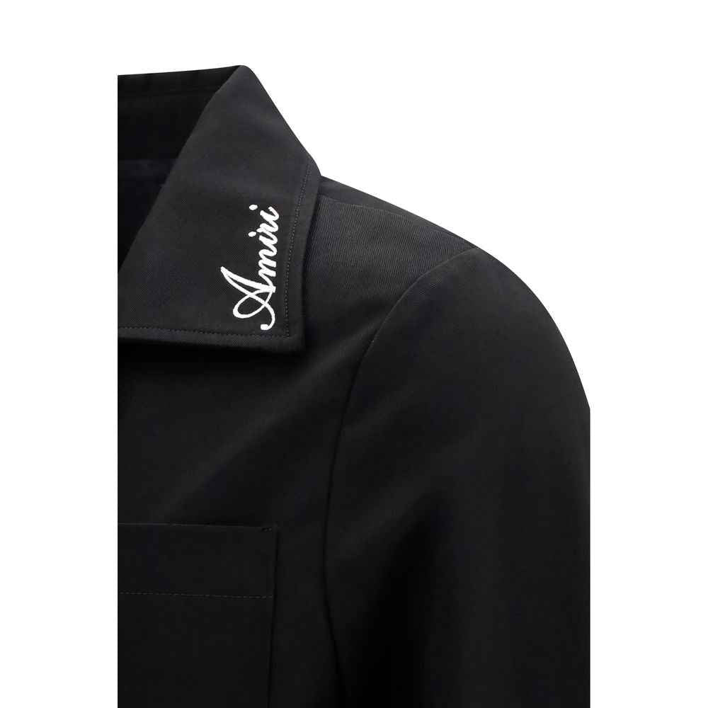 Black Cotton Full-Length Jacket