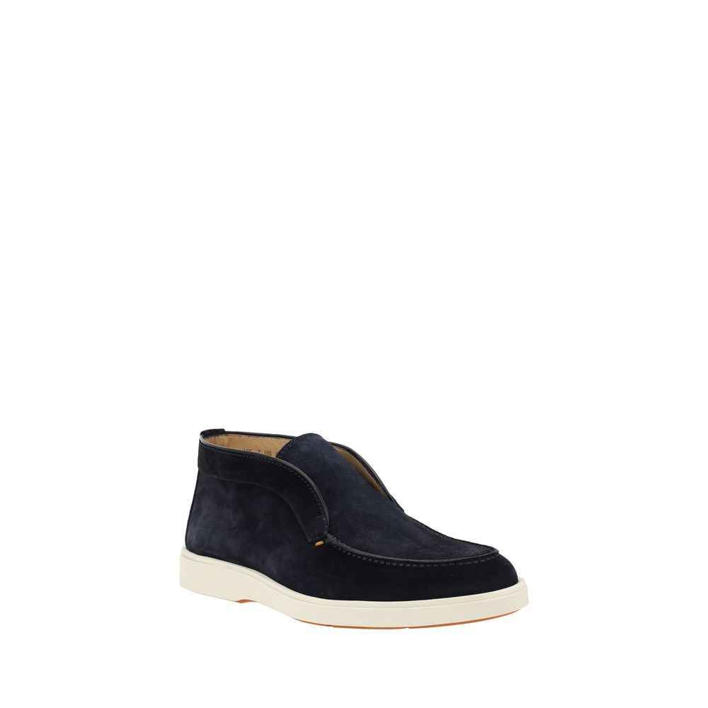 Blue Calf Leather Bos Taurus Ankle Boots