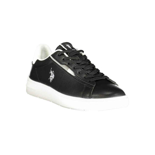 Black Polyester Men's Sneaker