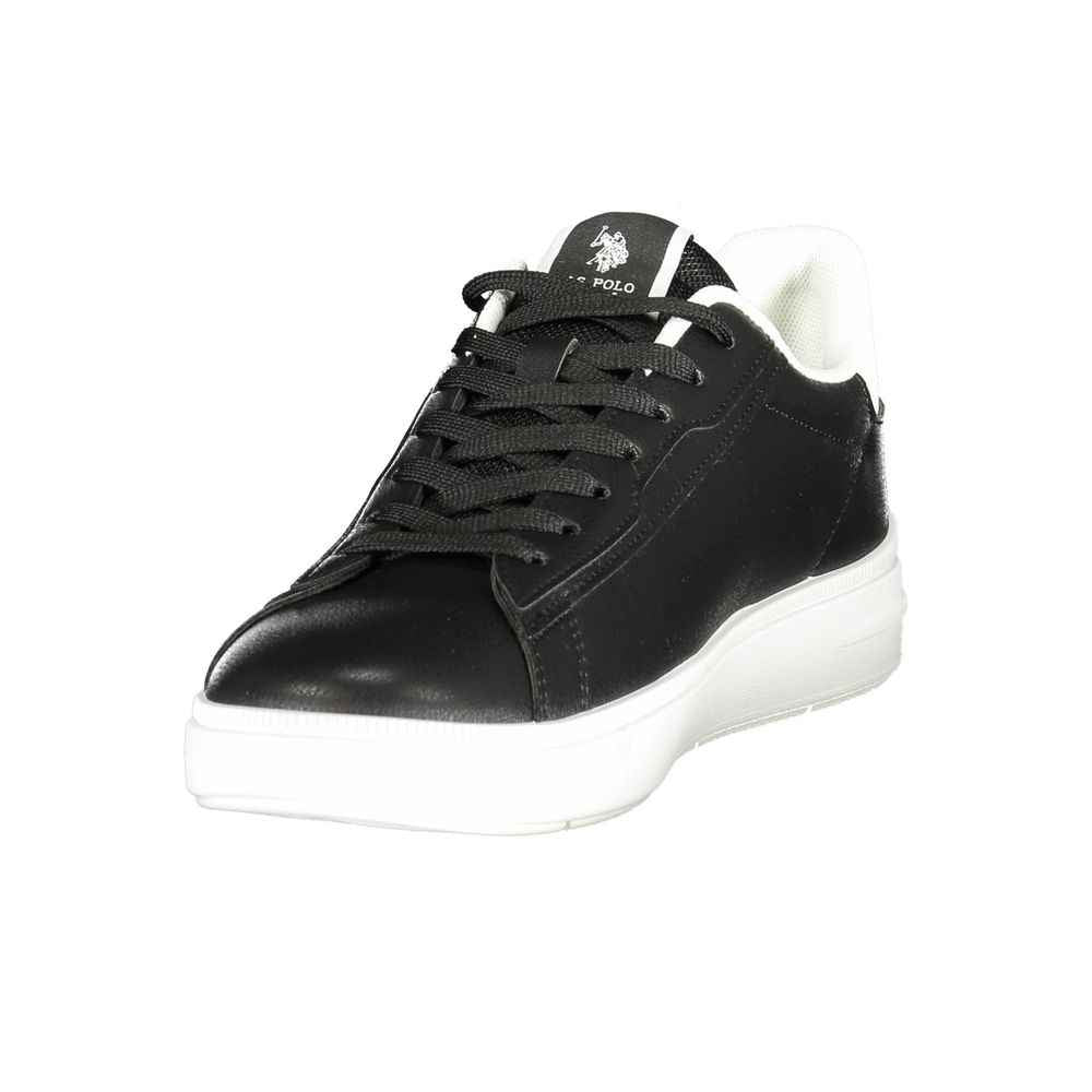 Black Polyester Men's Sneaker