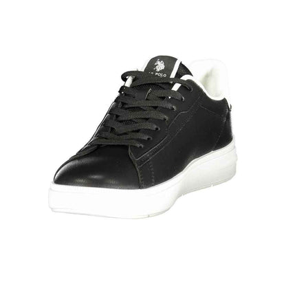 Black Polyester Men's Sneaker