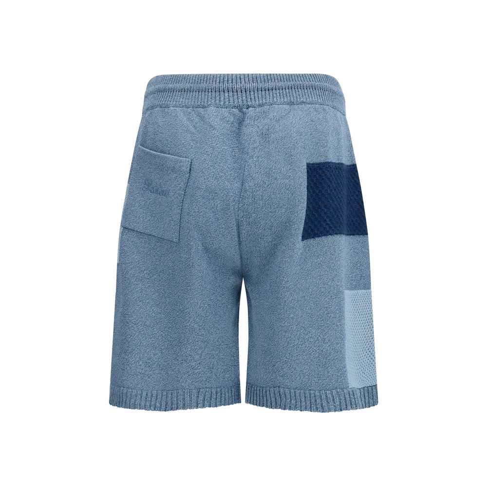 Blue Cotton Bermuda Shorts