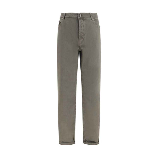 Bicolor Cotton Relaxed Fit Jeans