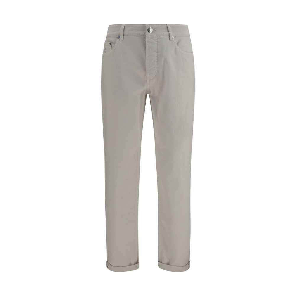 White Cotton Straight-Leg Jeans