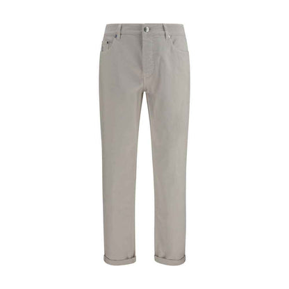 White Cotton Straight-Leg Jeans
