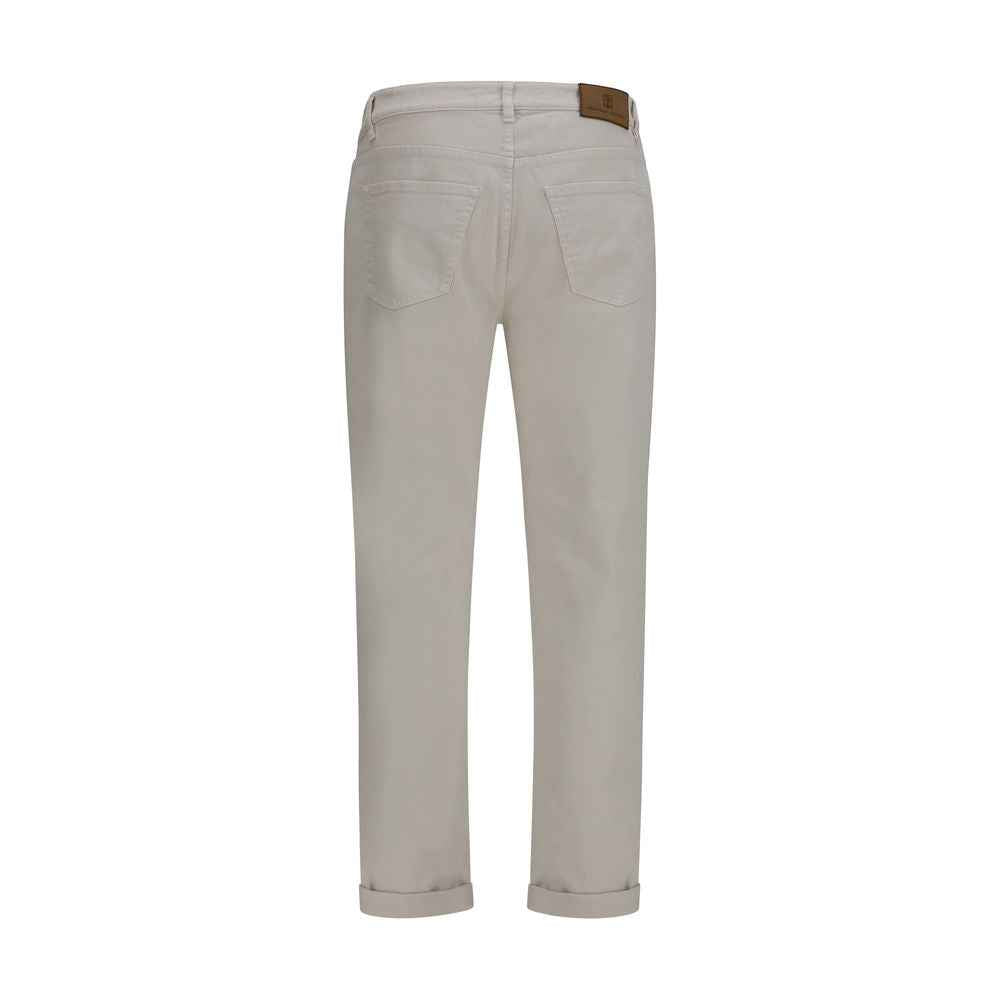 White Cotton Straight-Leg Jeans