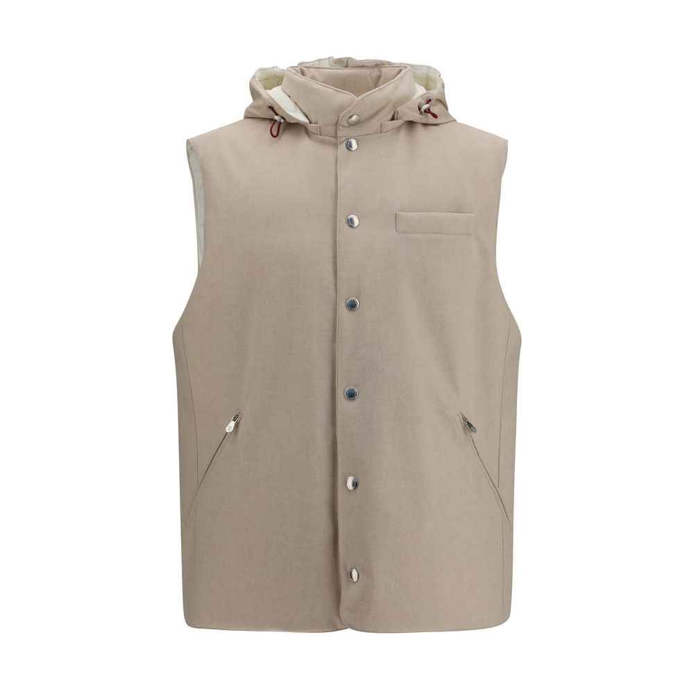 Beige Wool Oves Aries Sleeveless Jacket