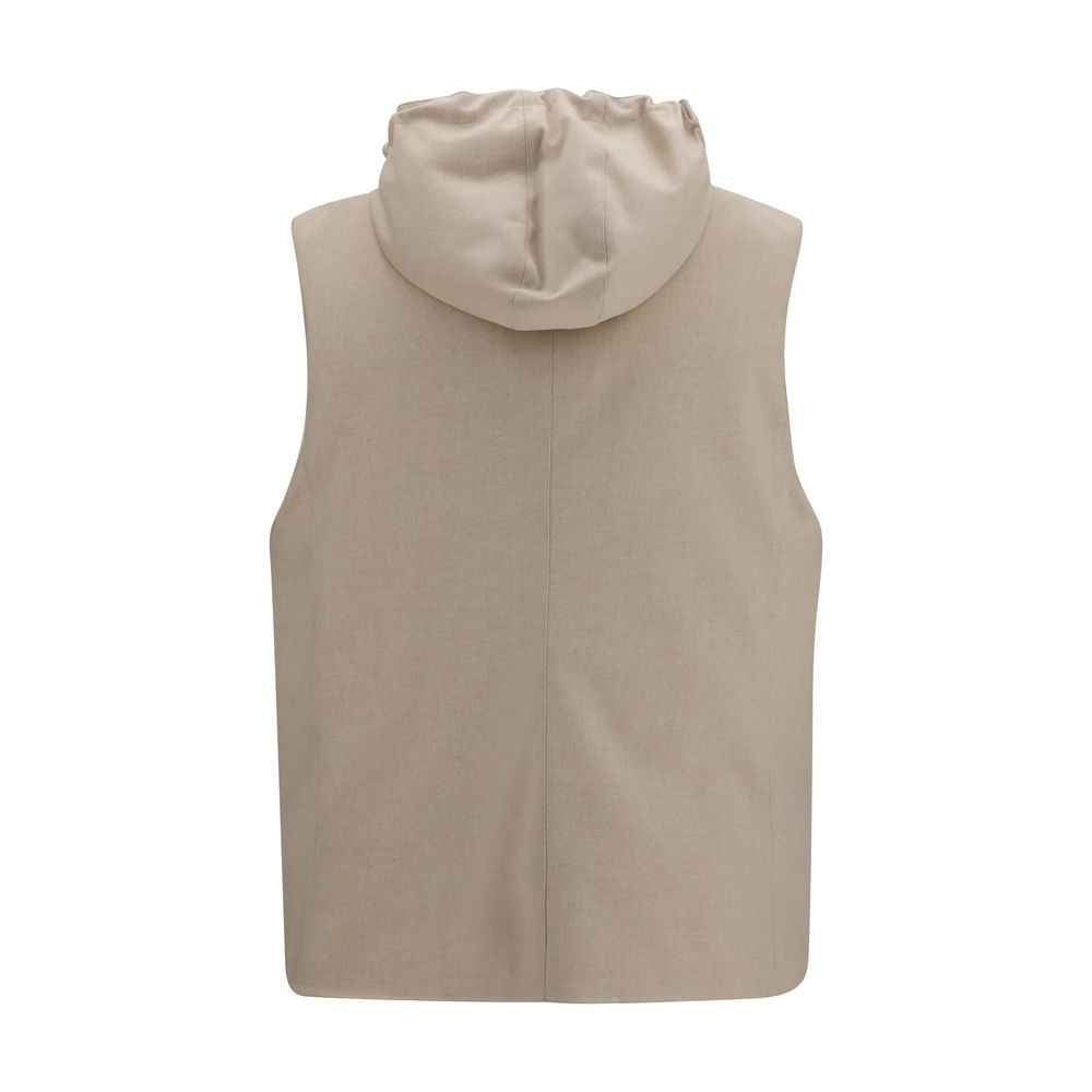 Beige Wool Oves Aries Sleeveless Jacket
