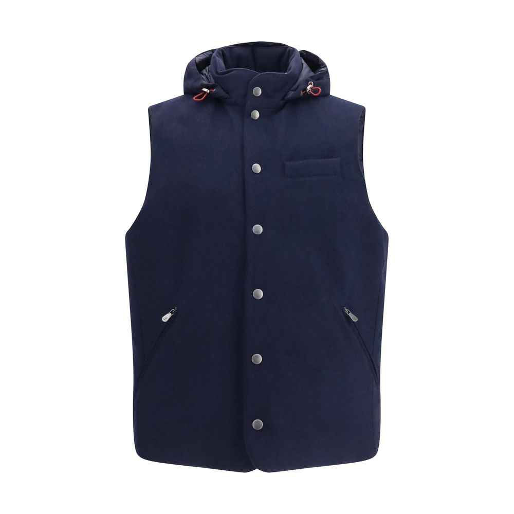Blue Wool Oves Aries Sleeveless Jacket