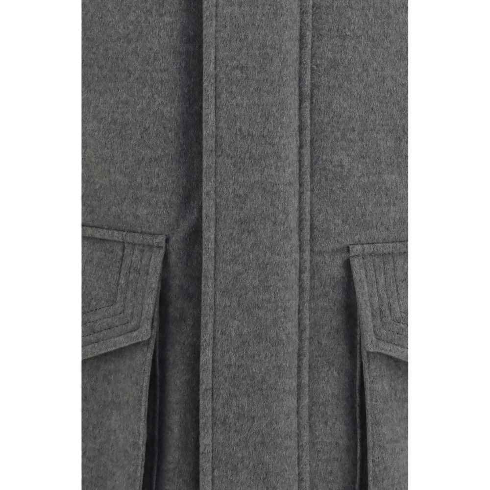 Gray Cashmere Full-Length Jacket