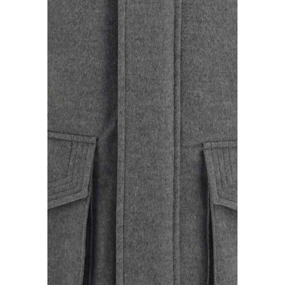 Gray Cashmere Full-Length Jacket