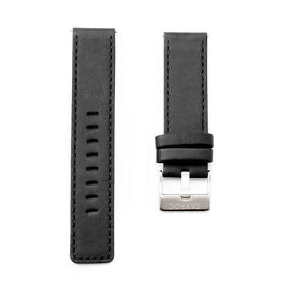 Black Leather Dress Watch