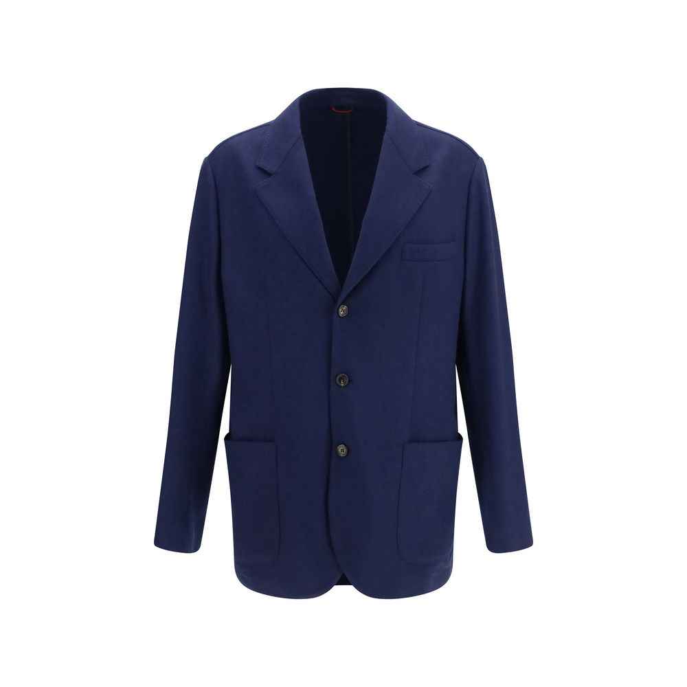 Blue Cashmere Full-Length Jacket