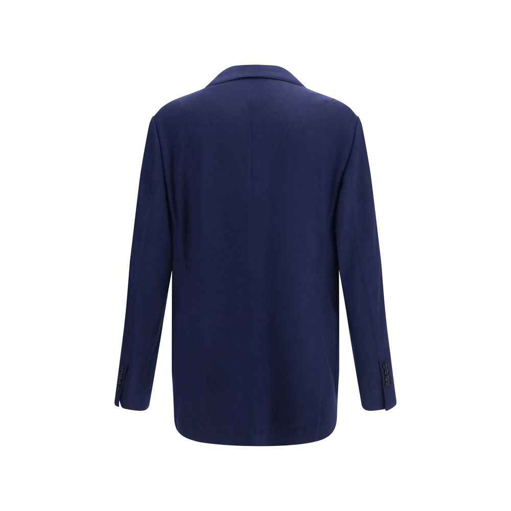 Blue Cashmere Full-Length Jacket