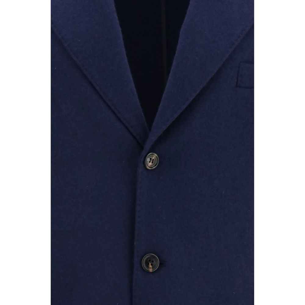 Blue Cashmere Full-Length Jacket