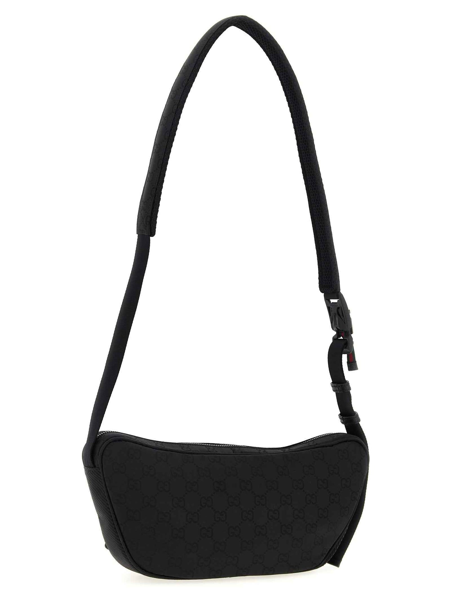 Black Polyester Crossbody Bag